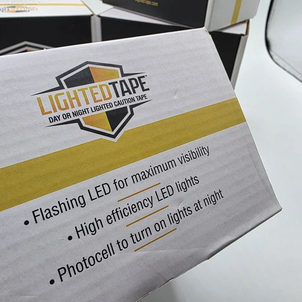 Lighted Tape LED Lighted High Visibility Yellow Caution Tape 33 Feet